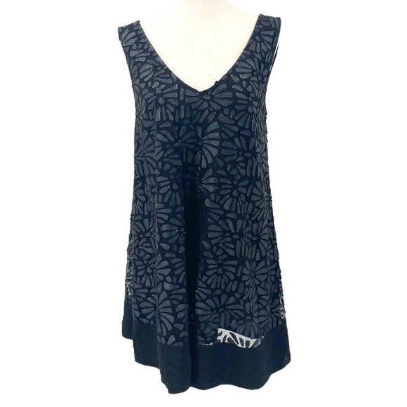 Plenty by Tracy Reese Black A-Line Floral Party Mini Dress Small - Picture 1 of 10